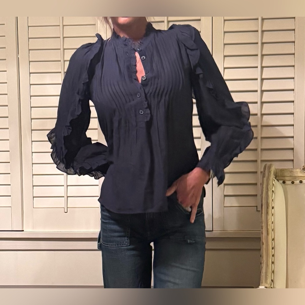 Zadig & Voltaire blue long sleeve Timmy tomboy top